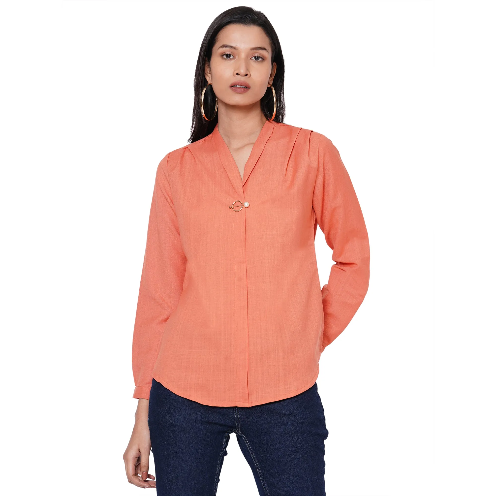 109F Peach Solid Top