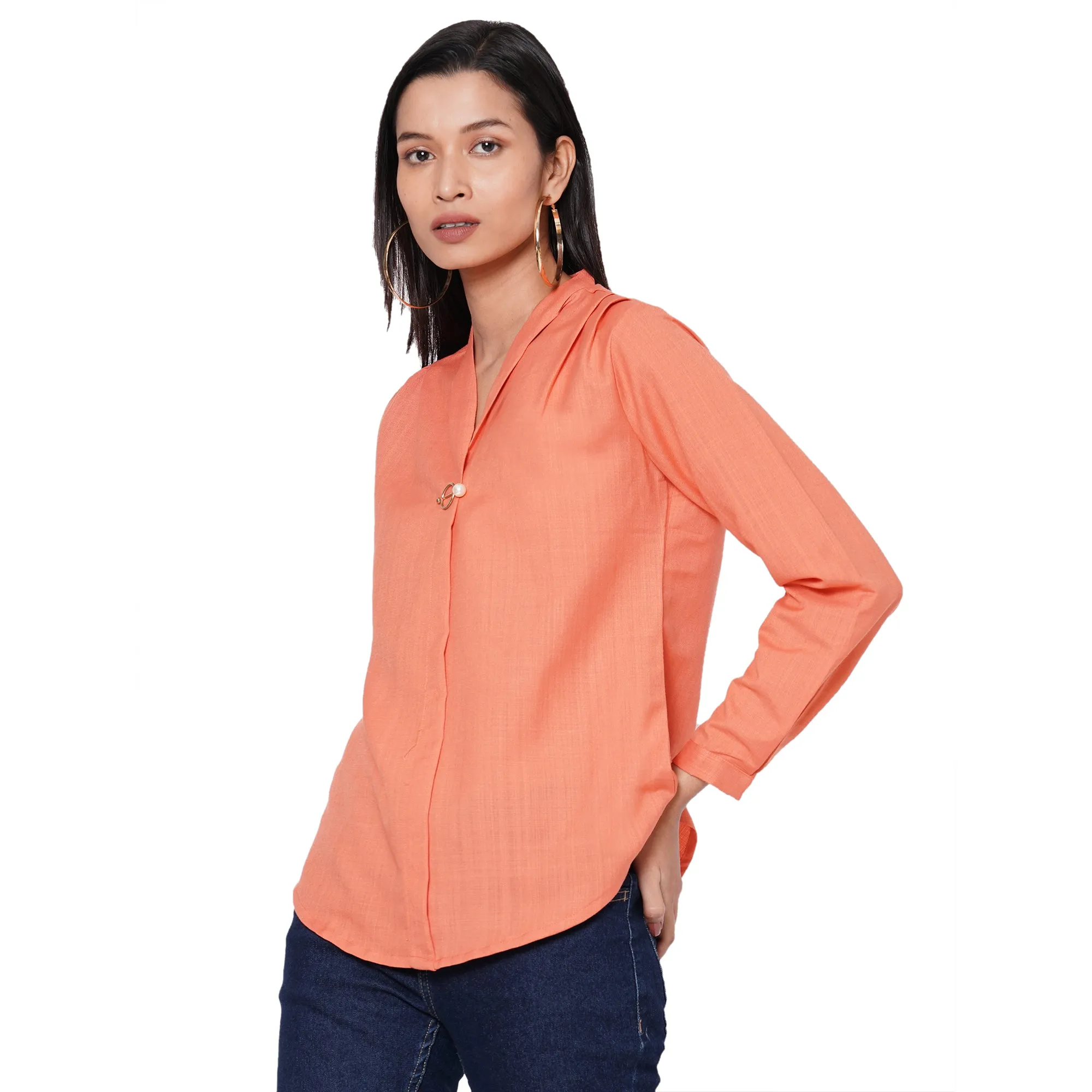 109F Peach Solid Top