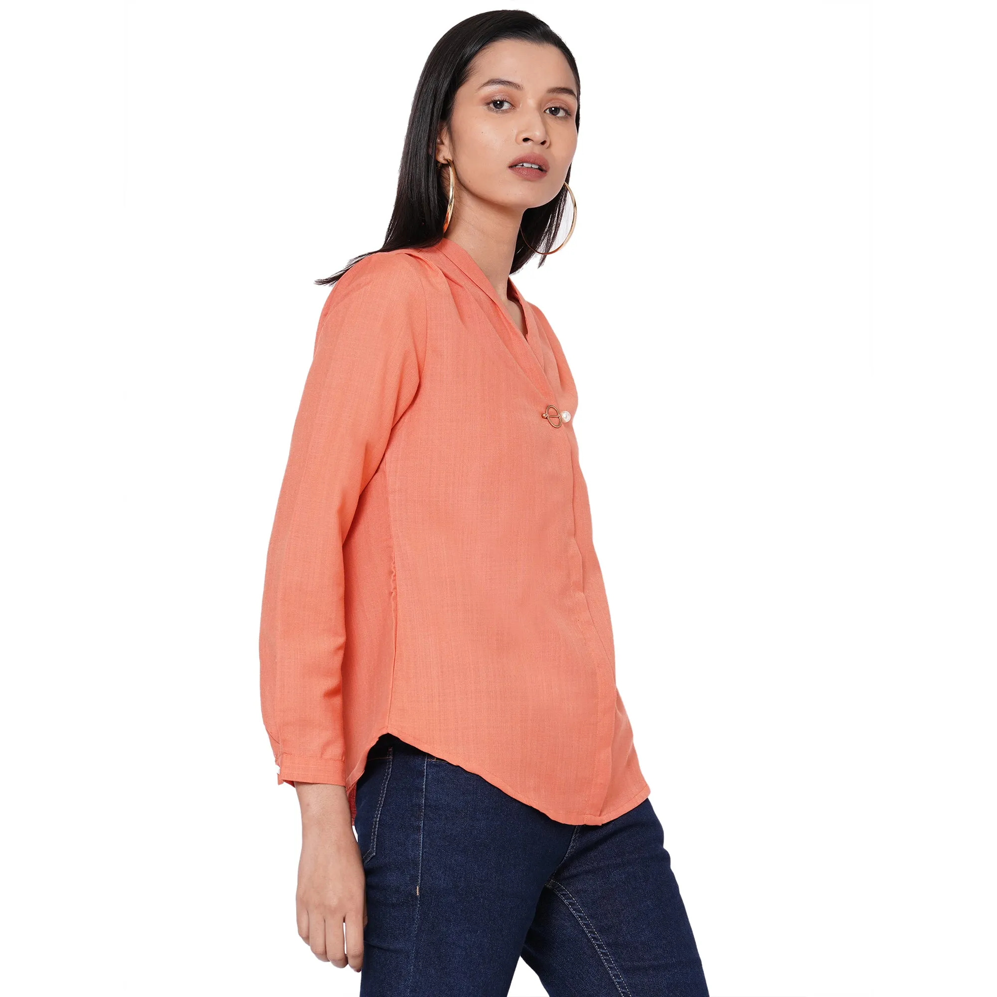 109F Peach Solid Top