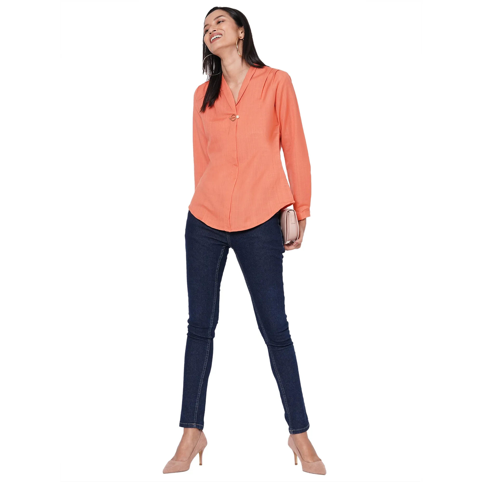 109F Peach Solid Top