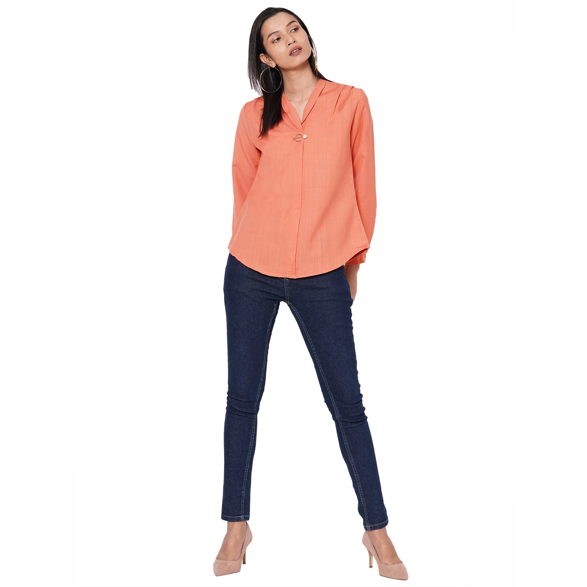 109F Peach Solid Top