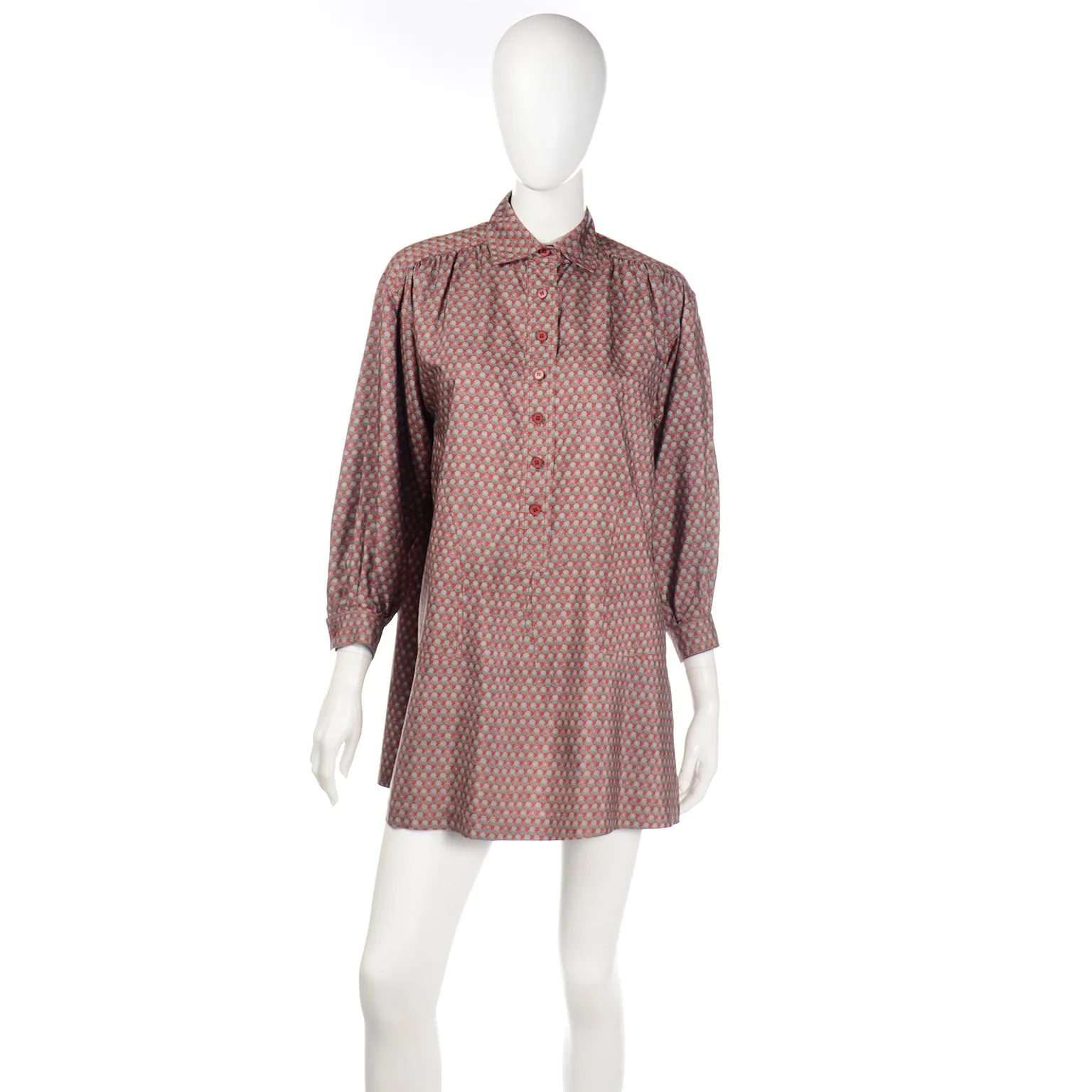 1970s Yves Saint Laurent Vintage Peasant Style Tunic Top or Mini Dress