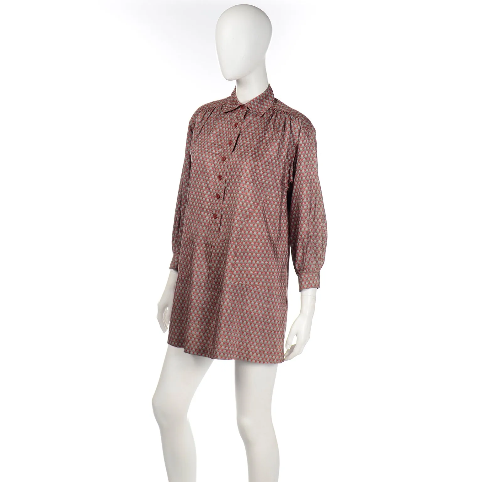 1970s Yves Saint Laurent Vintage Peasant Style Tunic Top or Mini Dress