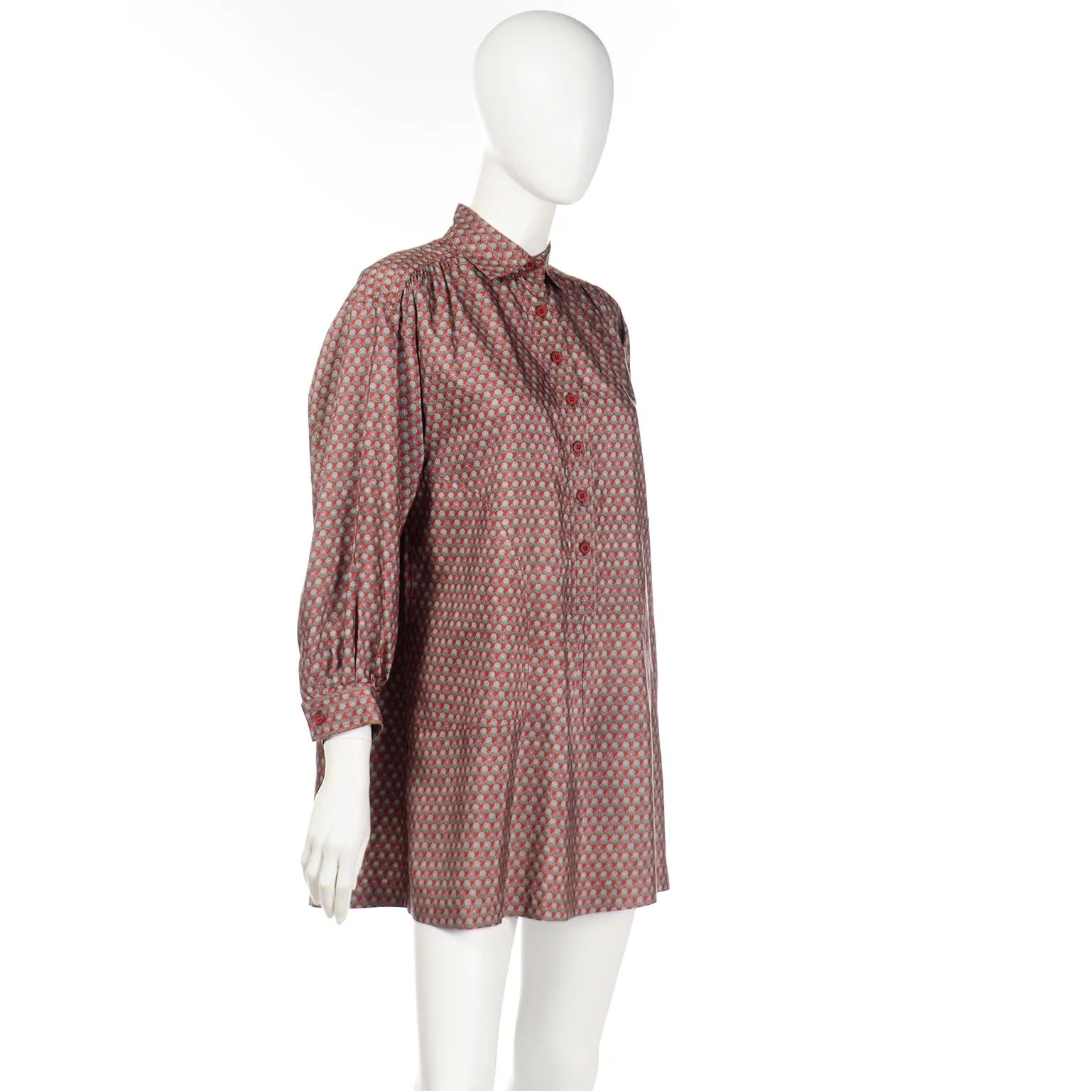 1970s Yves Saint Laurent Vintage Peasant Style Tunic Top or Mini Dress