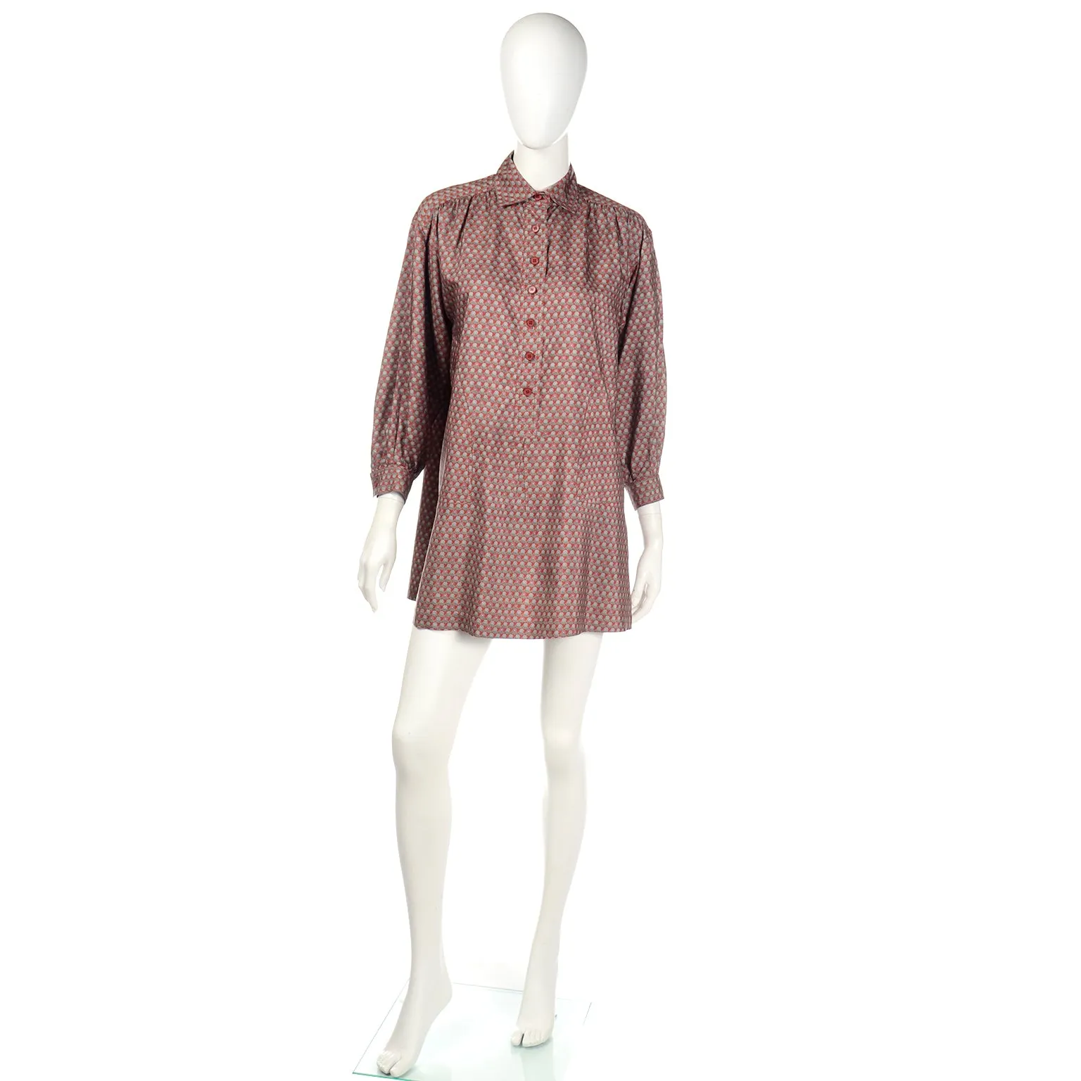 1970s Yves Saint Laurent Vintage Peasant Style Tunic Top or Mini Dress