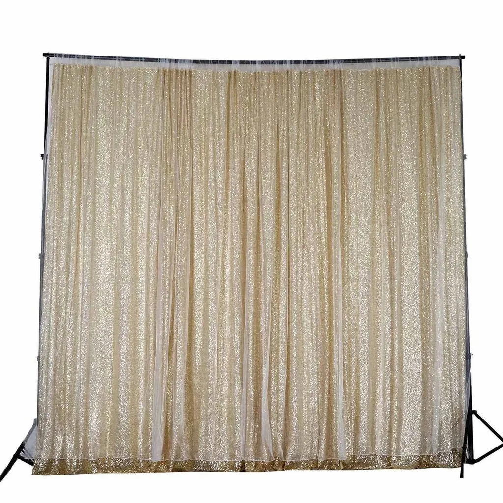 20ft x 10ft Grand Duchess Sequin Backdrop - Champagne