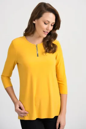 3/4 Sleeve Zip Front Tunic