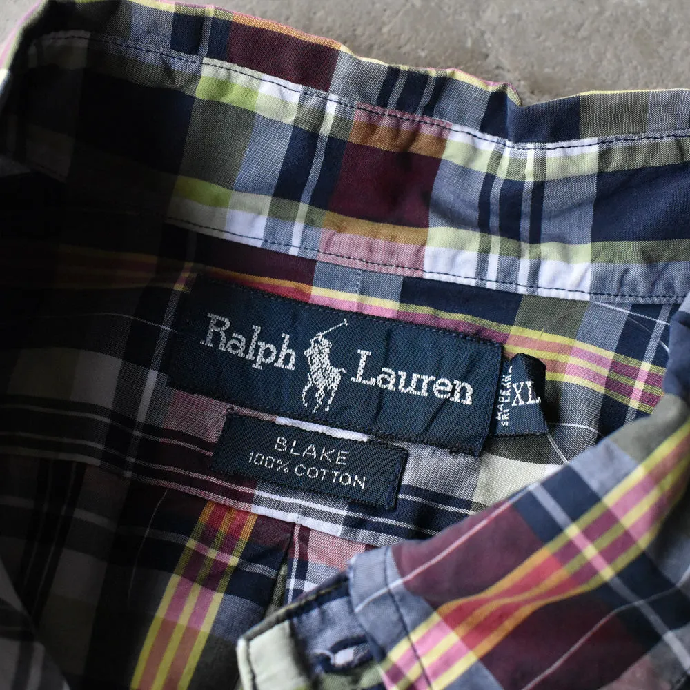 90's Ralph Lauren “BLAKE” チェック 半袖 ボタンダウンシャツ  240809 S2151