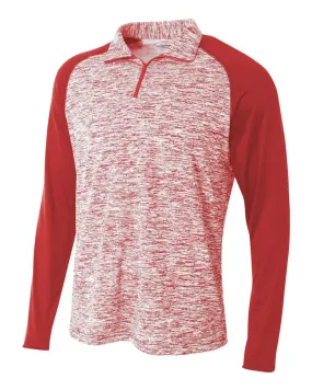 A4 NB4249 Quarter Zip Space Dye - Scarlet