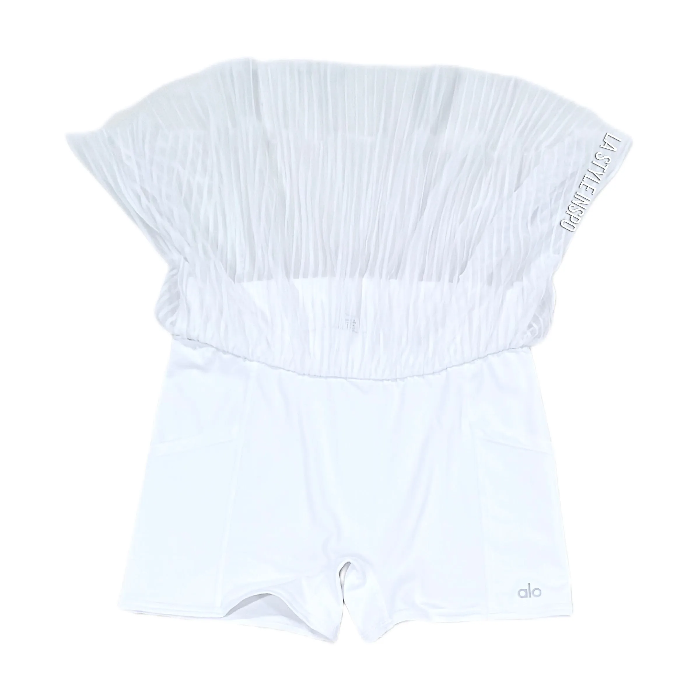 Alo Yoga Rare Mesh Skirt with Shorts White Size Medium