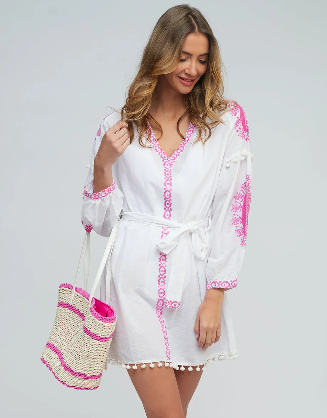 Amara Tunic - White Pink