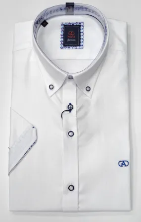 Andre Liffey Short Sleeve Shirt- White