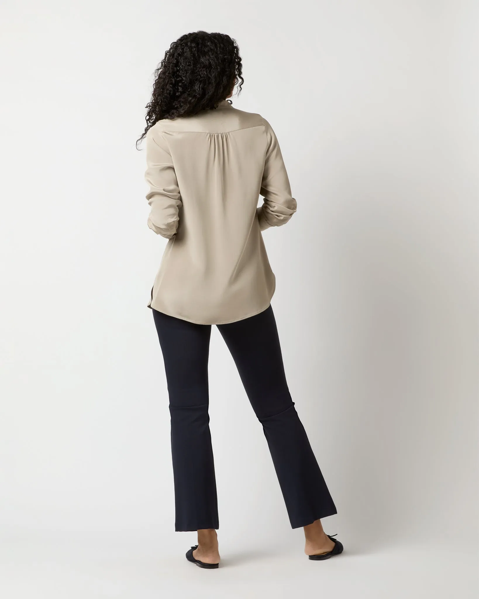 Anna Tunic in Birch Washed Silk Crepe de Chine