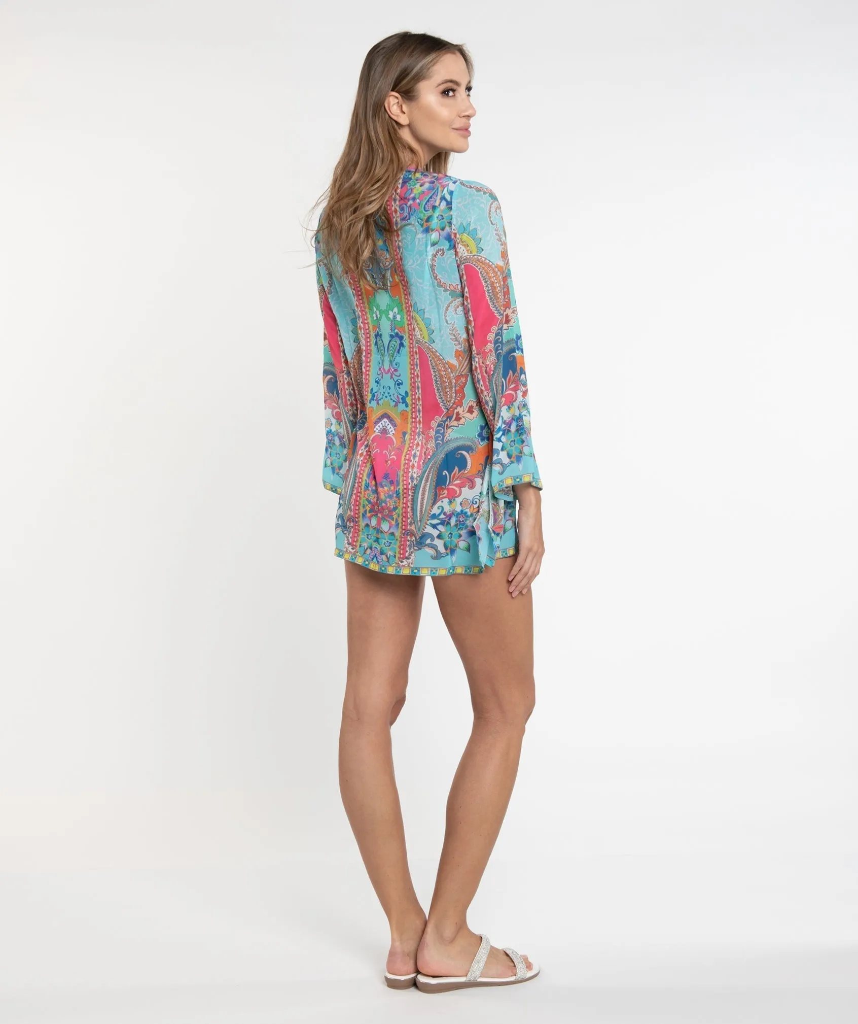 Aquamarine Printed Tunic Cover-up