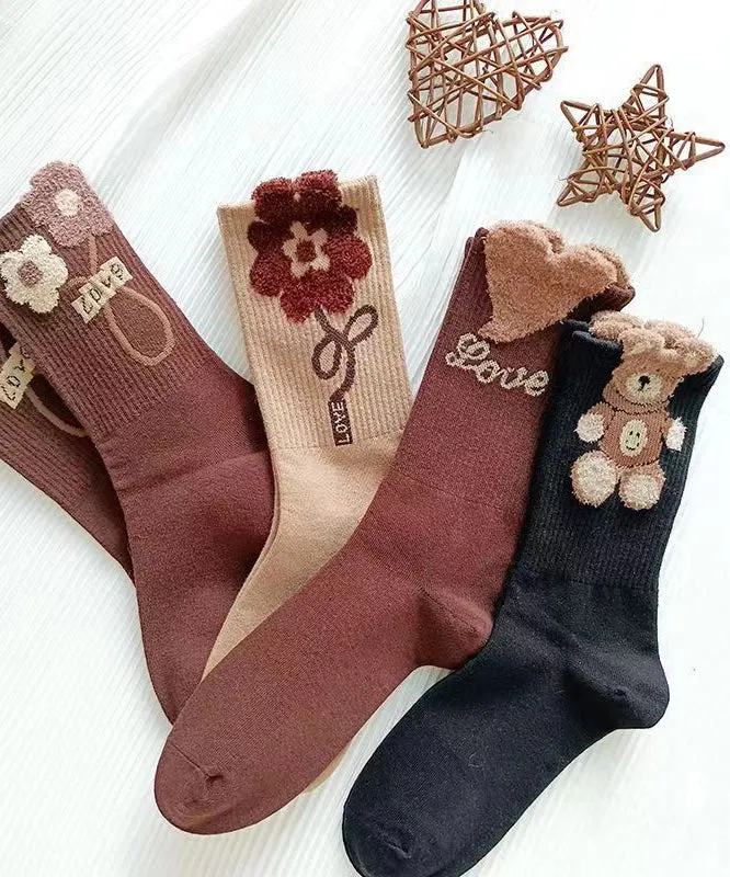 Autumn And Winter Fashion Versatile High Beauty Popular Mid Cap Plush Socks