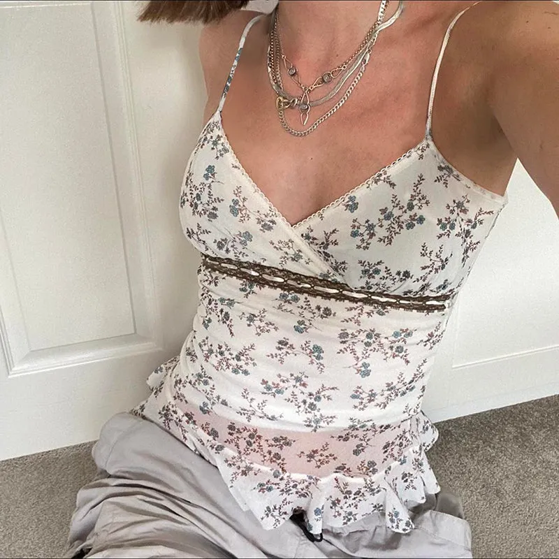 Aylin Mesh Floral Top