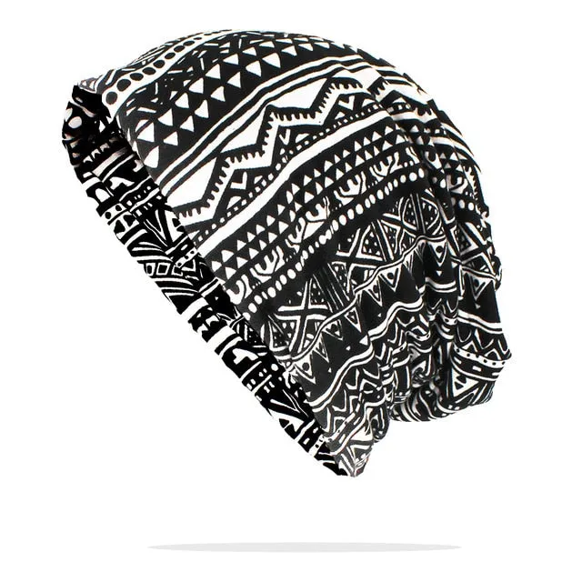 Aztec Beanie Tribal Slouch Hat Magic Hat Turns To Scarf Gaiter Skullie Winter Stocking Cap Available In 14 Different Prints! Camouflage Leopard Floral Lemons Paisley You Choose