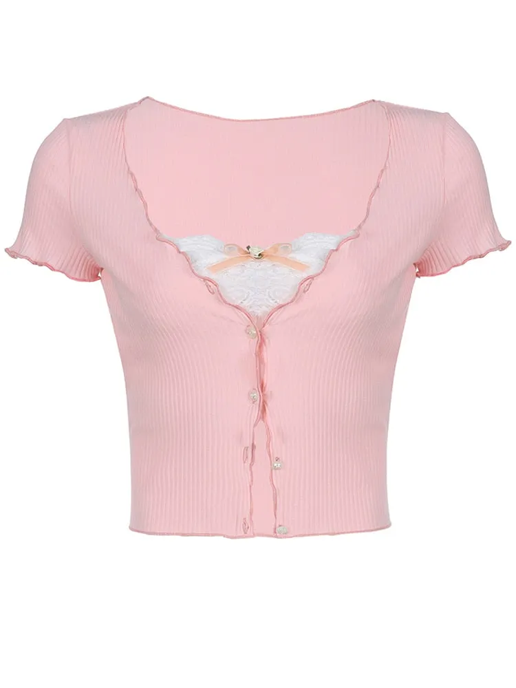 Baby Doll Bow Crop Knit