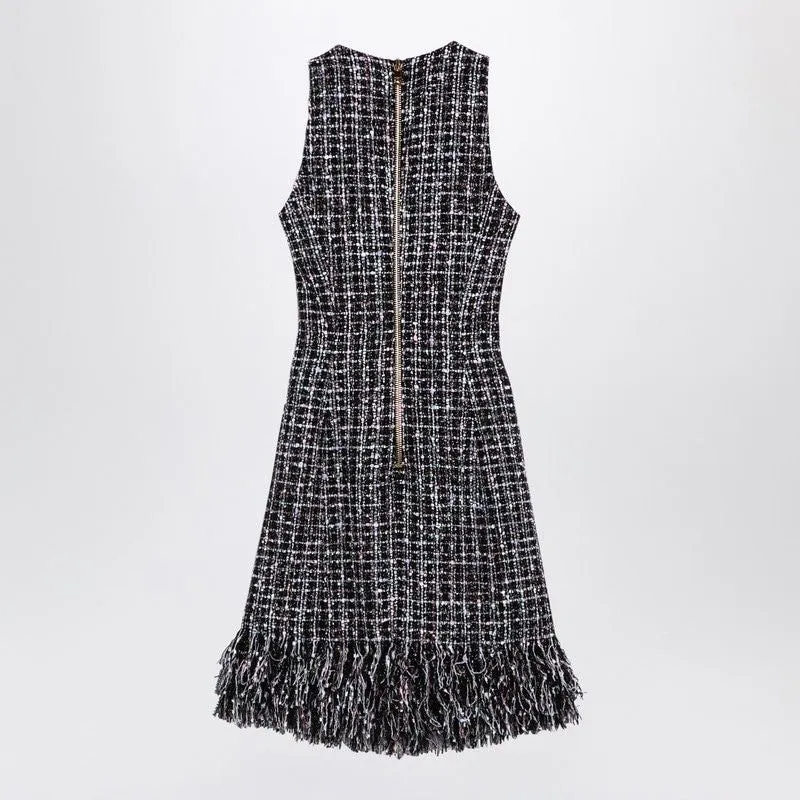 BALMAIN Elegant Tweed Mini Dress with Decorative Buttons