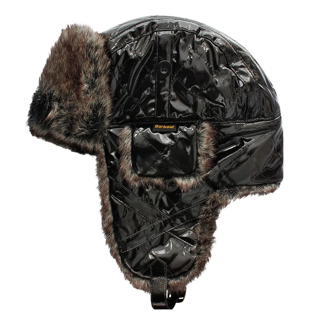 Barbour Hat-Black Hunter-Eskimo Hat- Fur Trimmed-LHA0107BK11