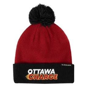 BAUER OTTAWA CHARGE ADULT POM KNIT RED BEANIE