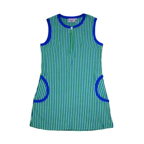 Blue Green Striped Twiggy Dress - 1 Left Size 2-3 years