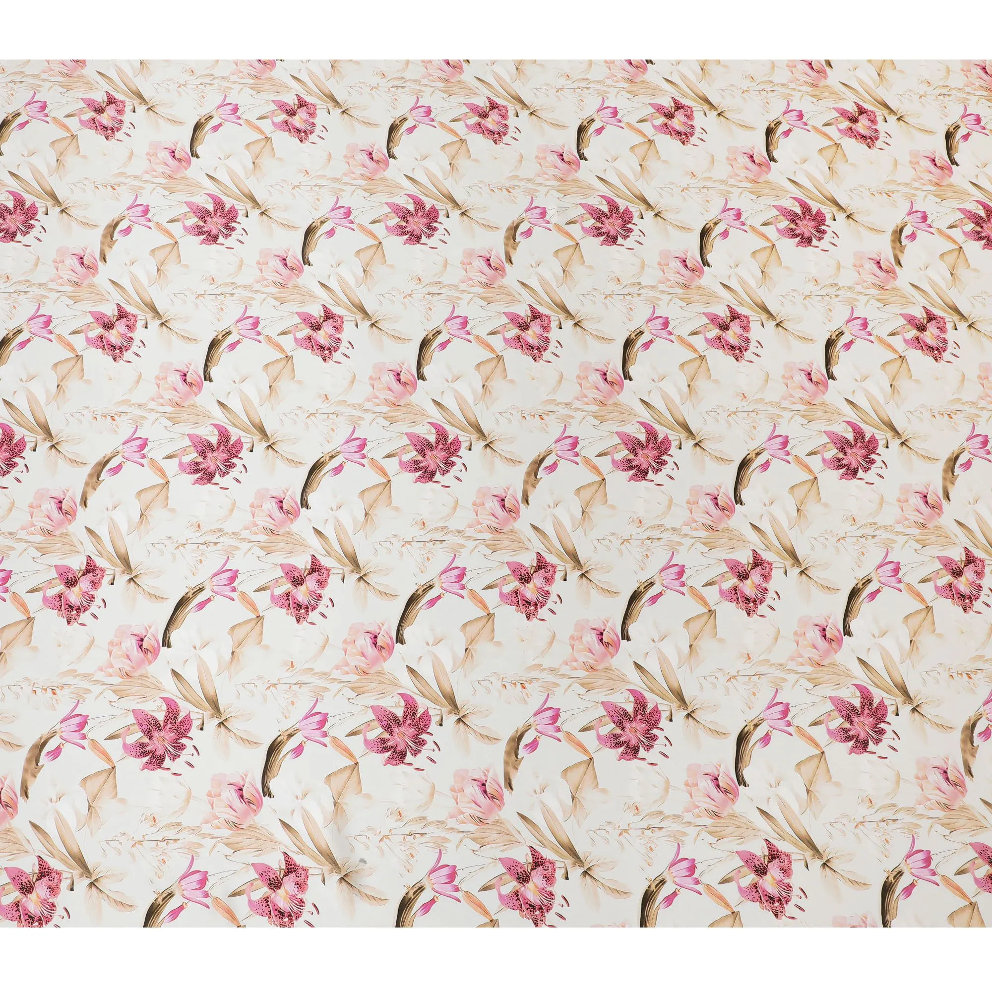 Blushing Orchid Silk Satin Fabric - Exquisite Italian Print, 140cm Wide - Shop Premium Textiles Online-D18319