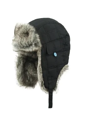 BOY'S 4-16 QUILTED TRAPPER W/ FAUX FUR