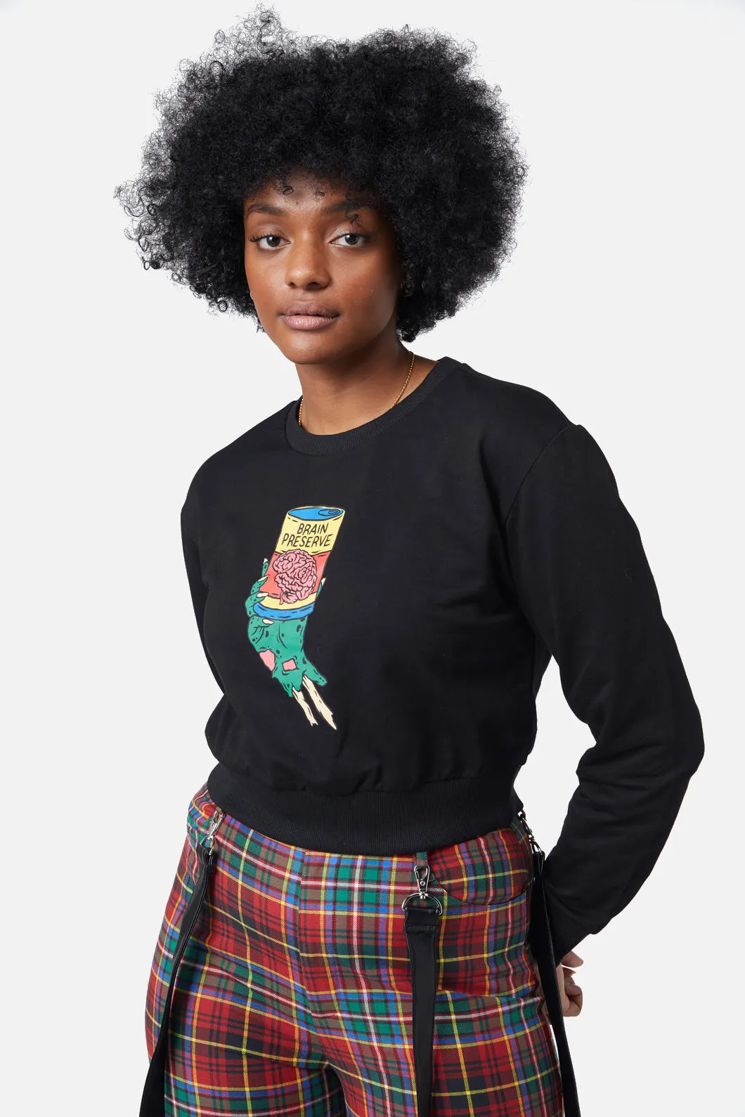 Brainz Boxy Crop Sweater