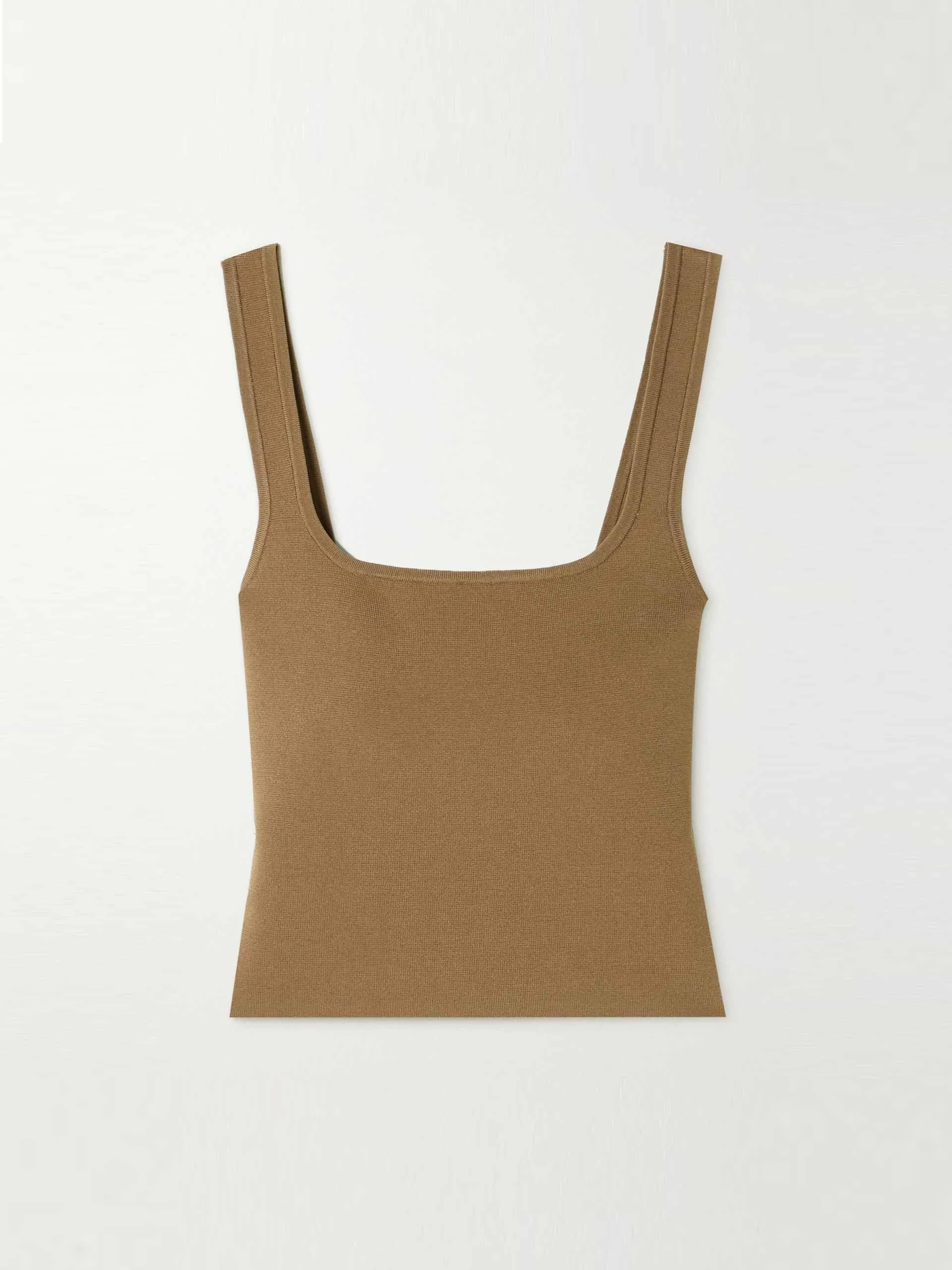 Brown stretch knit tank top