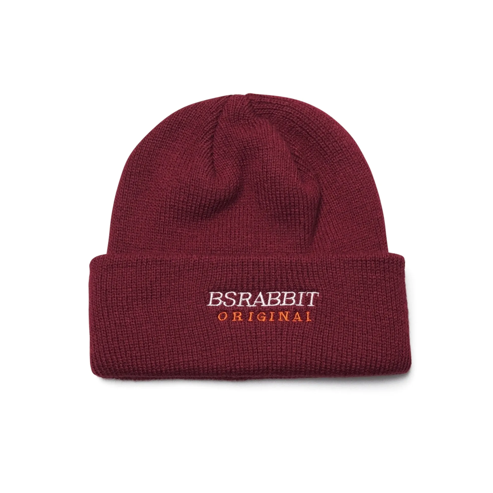 BSRABBIT LOGO BEANIE  BURGUNDY