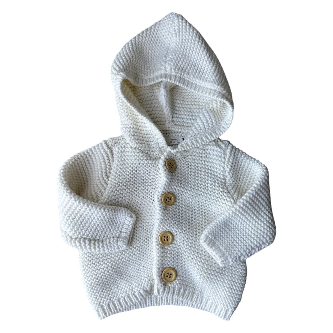 Button Front Baby Knit Hoodie