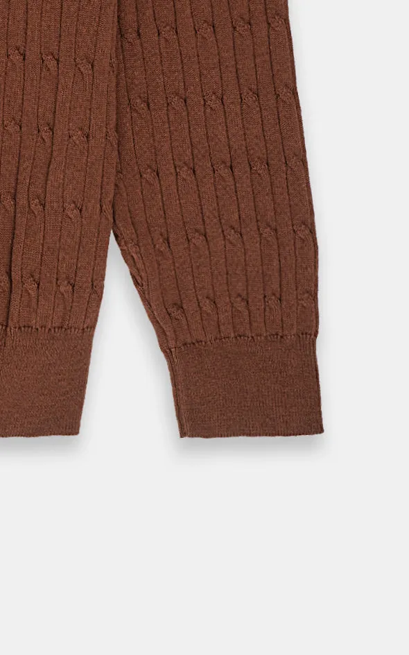 CABLE-KNIT SWEATER COFFEE