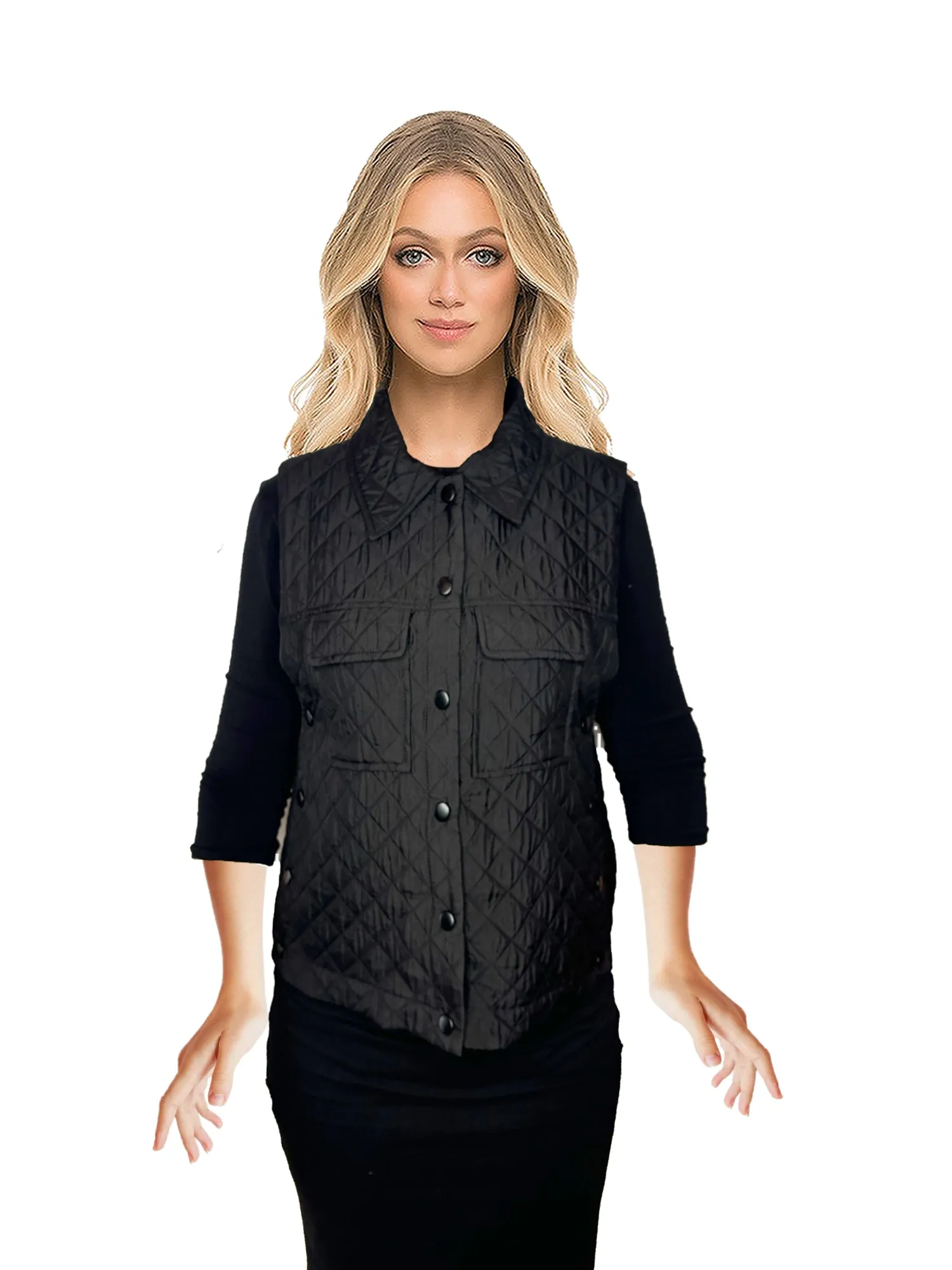 Carre Noir Quilted Vest Top