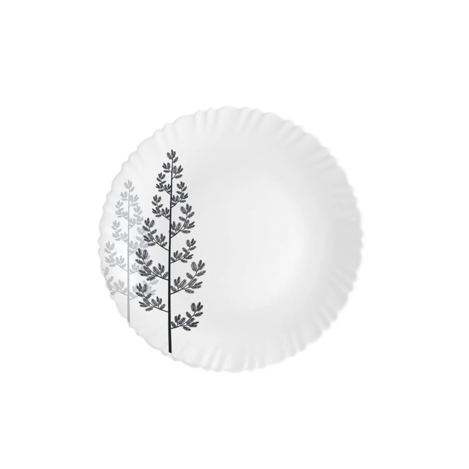 Cello Opalware Dazzle Series Winter Pine Dinner Set, 18 Units | Opal Glass Dinner Set for 6 | Light-Weight, Daily Use Crockery Set for Dining | White Plate and Bowl Set