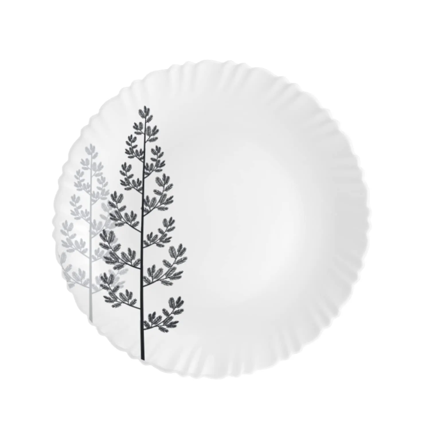 Cello Opalware Dazzle Series Winter Pine Dinner Set, 18 Units | Opal Glass Dinner Set for 6 | Light-Weight, Daily Use Crockery Set for Dining | White Plate and Bowl Set