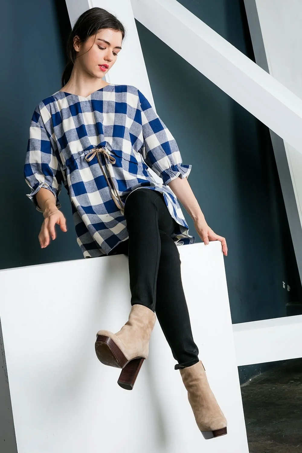 Checkered Past Tunic Top-THML