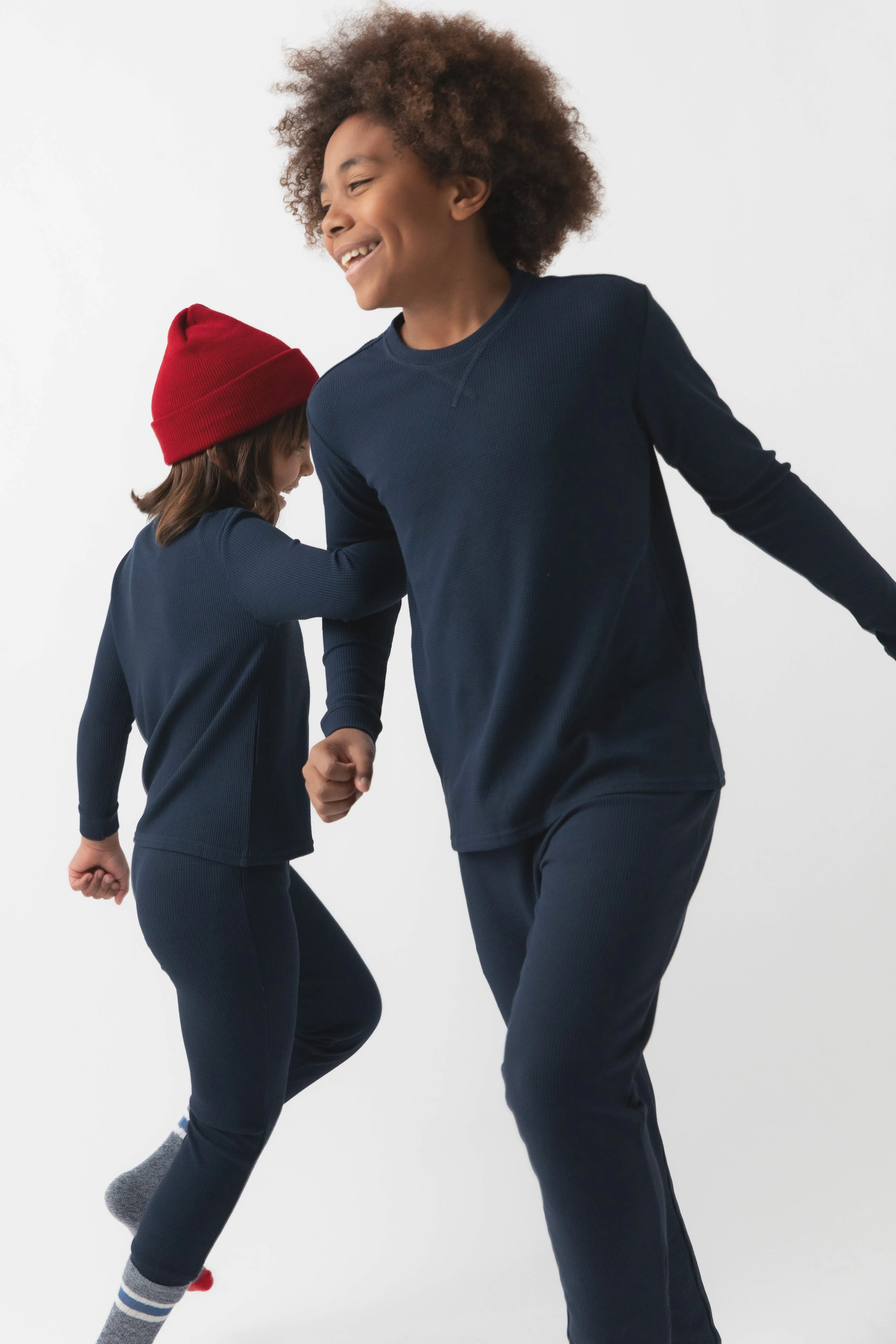 Children's Bamboo Waffle Knit Base Layer Long Sleeve