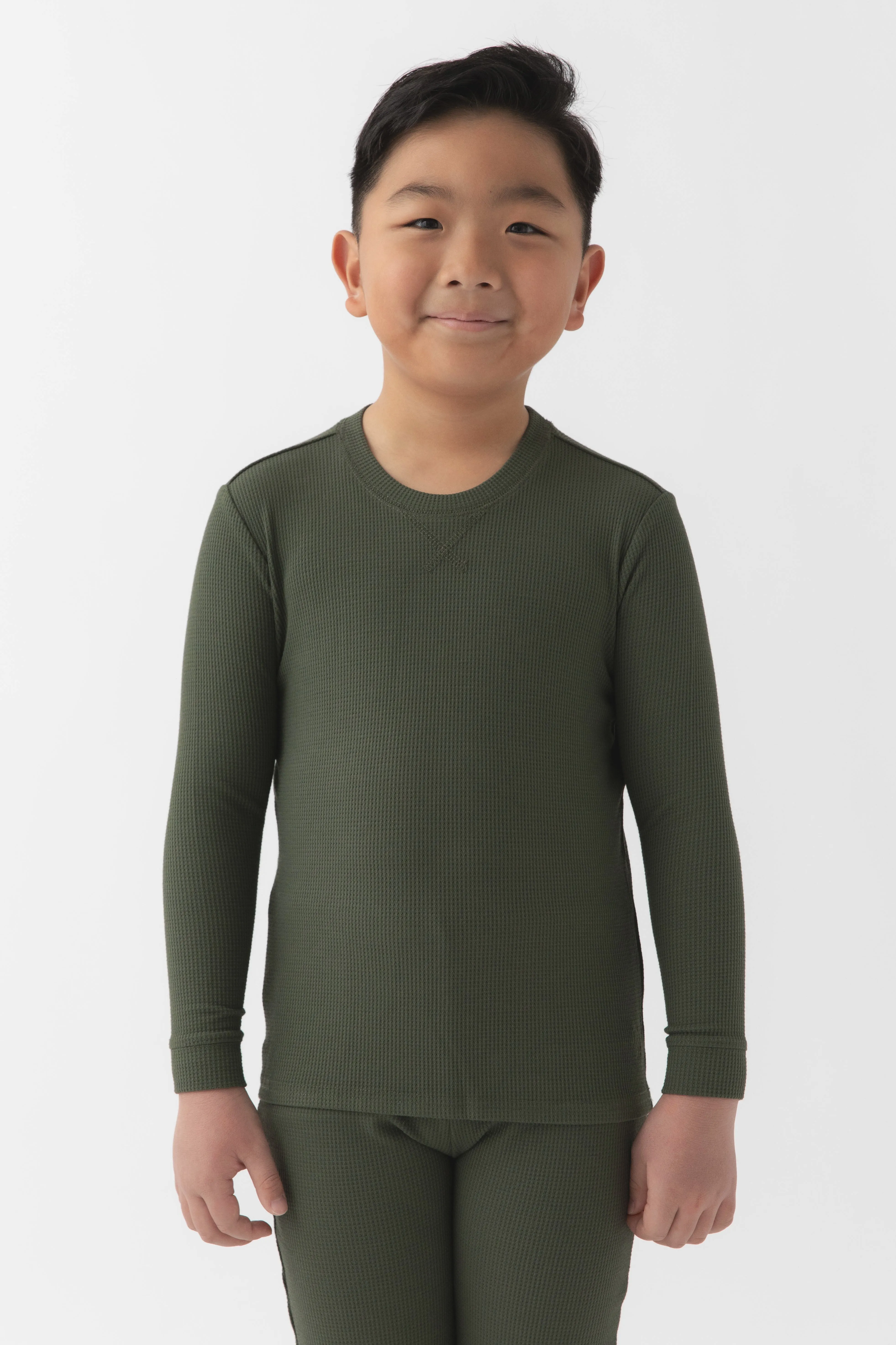 Children's Bamboo Waffle Knit Base Layer Long Sleeve