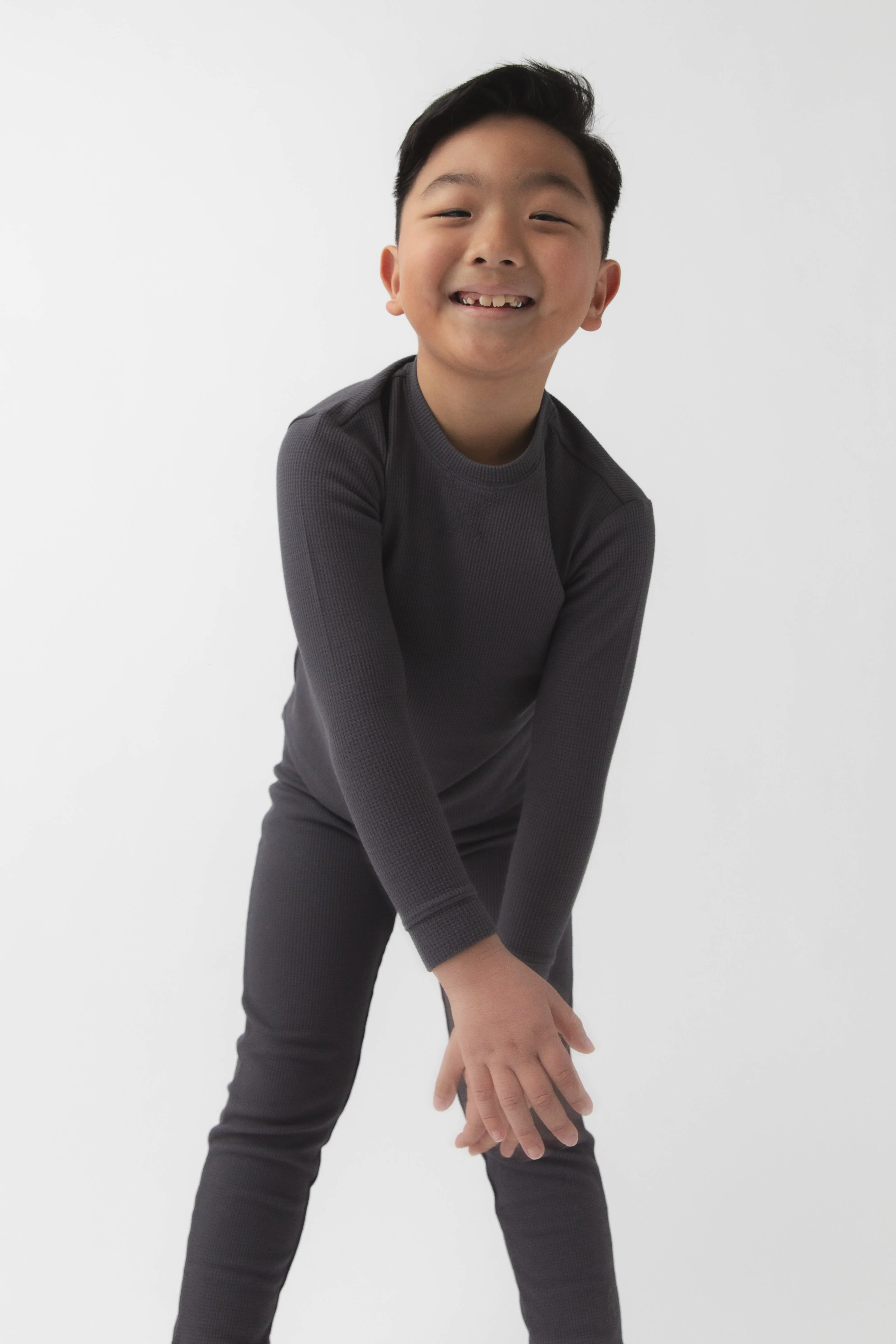 Children's Bamboo Waffle Knit Base Layer Long Sleeve