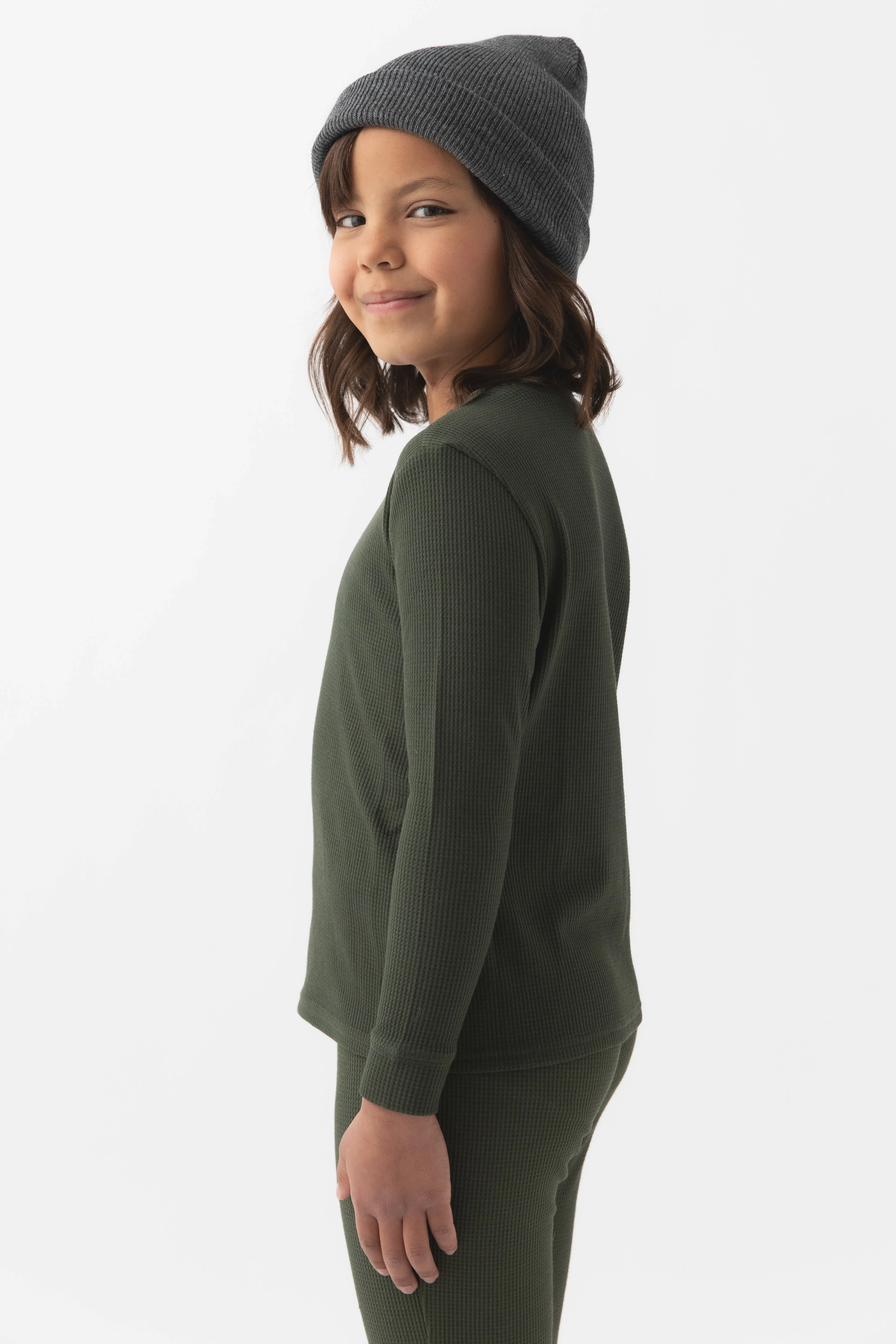 Children's Bamboo Waffle Knit Base Layer Long Sleeve