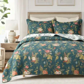 Classic Quilts Winter Garden Green Coverlet Set