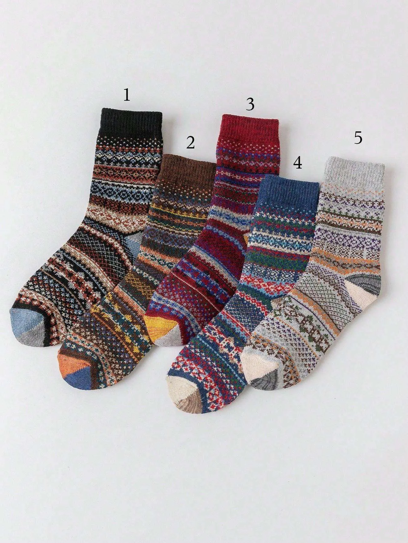 Colorful Stripes Design Wool Socks | Size 34-37 EU