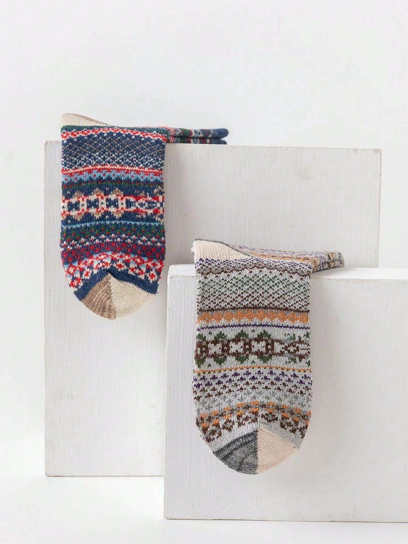 Colorful Stripes Design Wool Socks | Size 34-37 EU