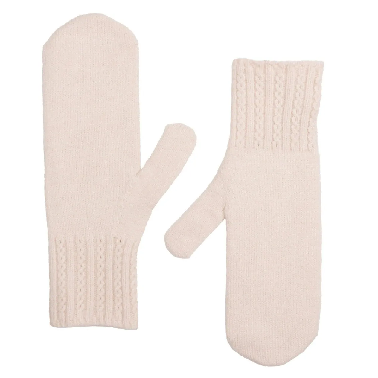 Cream Cable Mittens