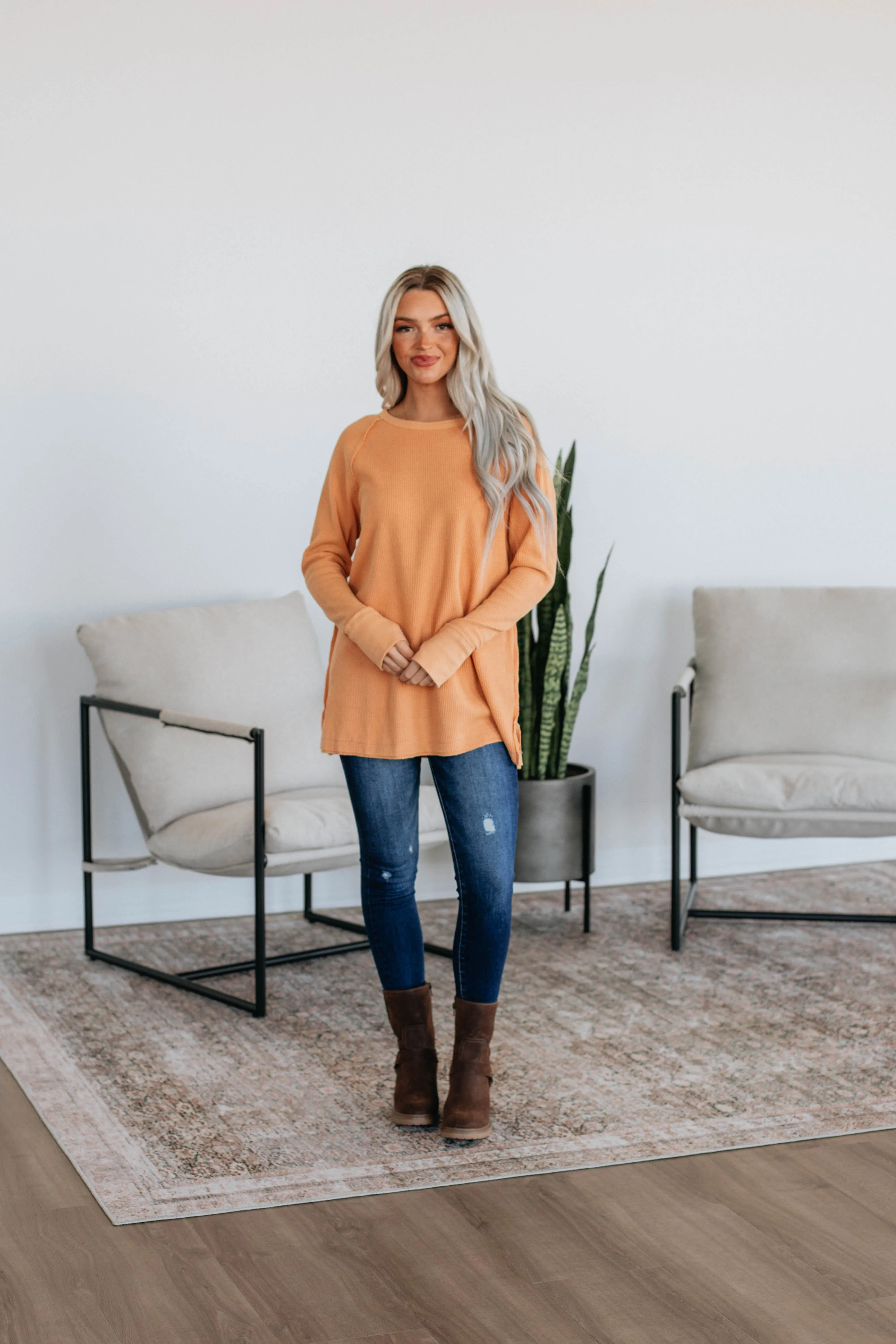 Dafina Knit Top - Apricot