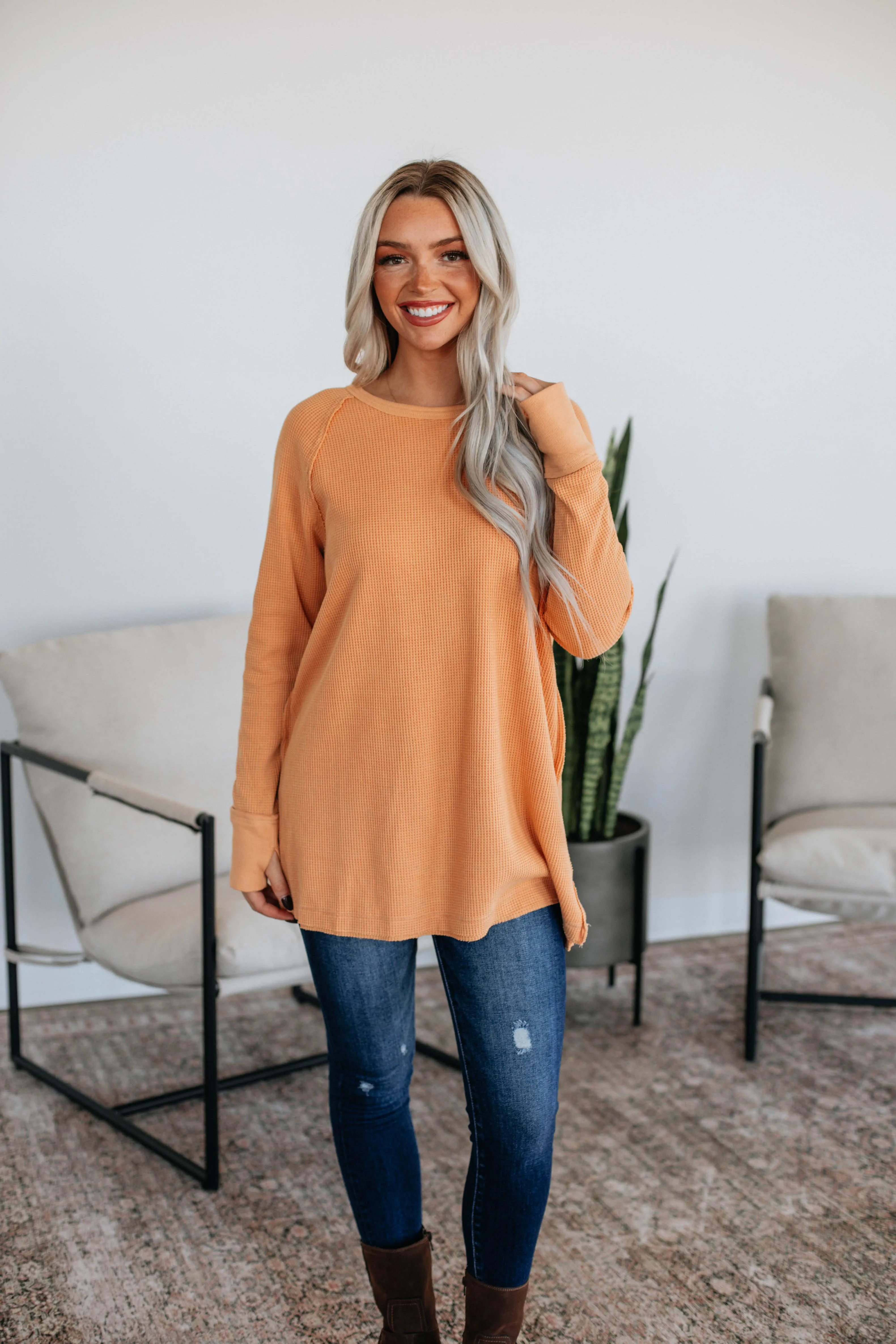 Dafina Knit Top - Apricot