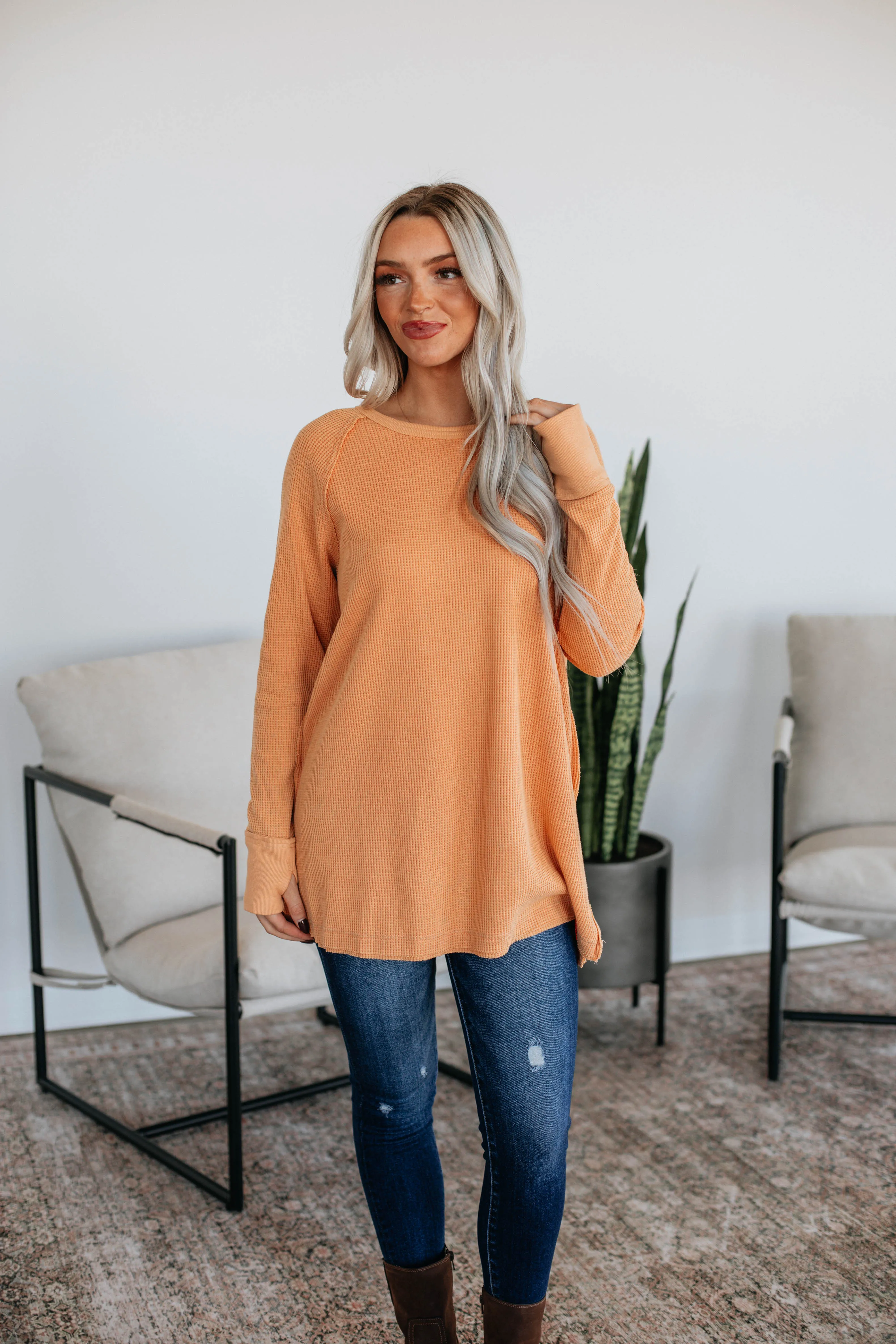 Dafina Knit Top - Apricot