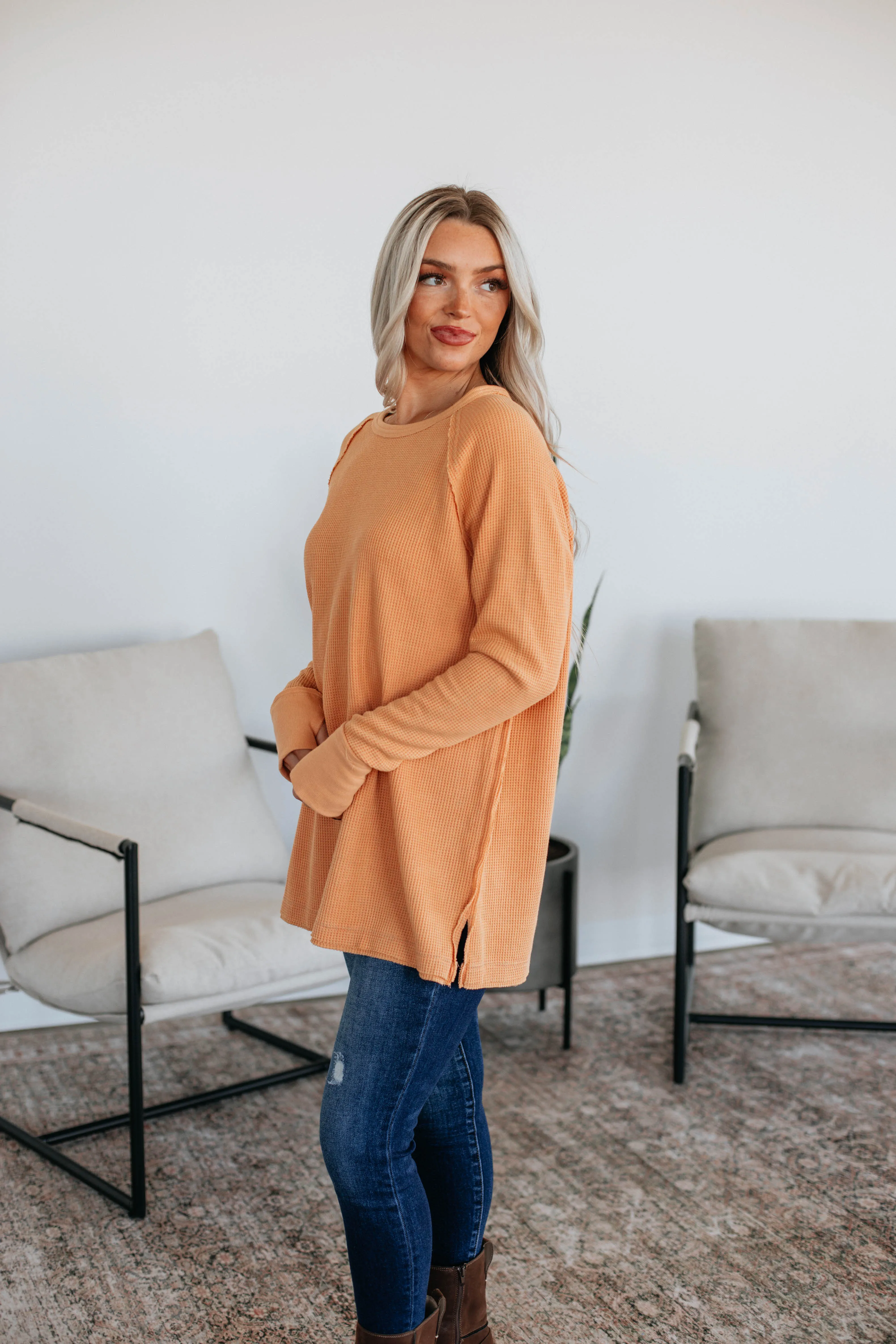 Dafina Knit Top - Apricot