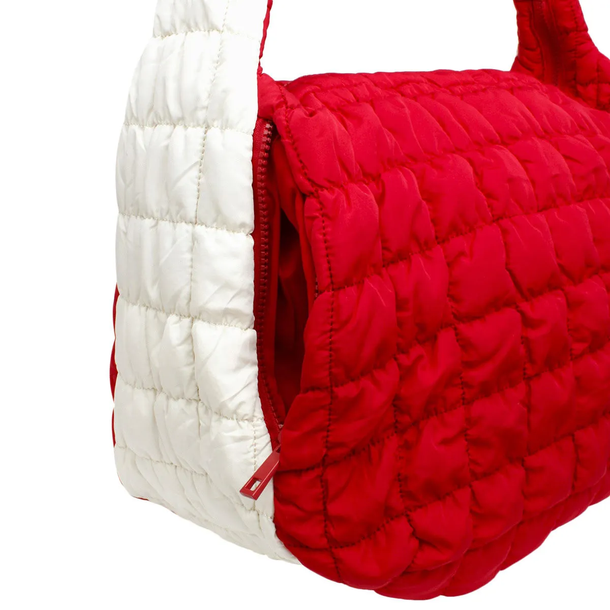 Delta Sigma Theta DST Sorority Inspired Bag Large Red Ivory Quilted Shoulder Bag